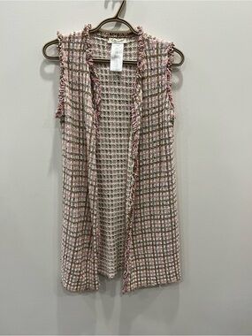 Cocogio Italian Knit Fringe Vest - made in Italy Coquette Girl Duster Vest